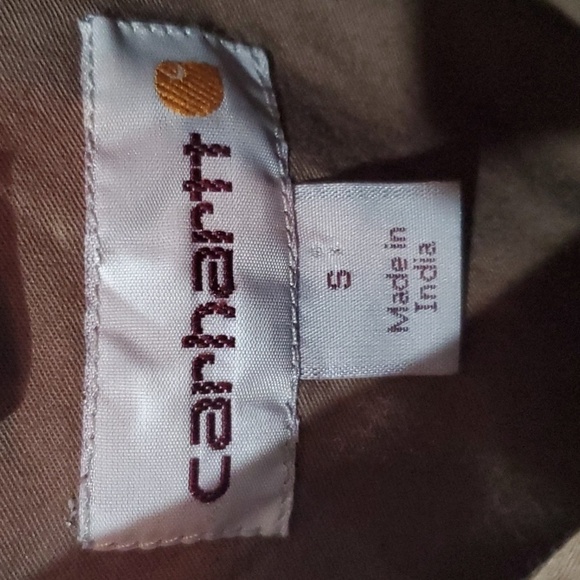 Carhartt green plaid SS button down shirt. Size small - Picture 3 of 10